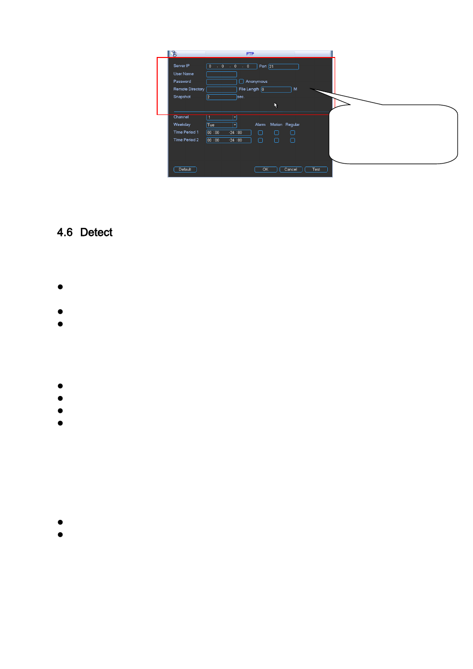 Detect, Go to detect menu, Motion detect | Figure 4-21, 6 detect | IC Realtime 4/8 All Channel 720P Mini 1U HD-AVS DVR User Manual | Page 40 / 173