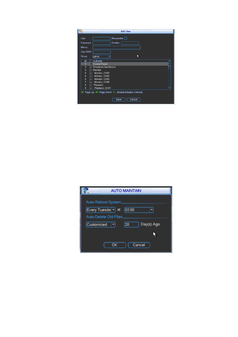 Auto maintenance, Text overlay | IC Realtime 4/8 All Channel 720P Mini 1U HD-AVS DVR User Manual | Page 89 / 173
