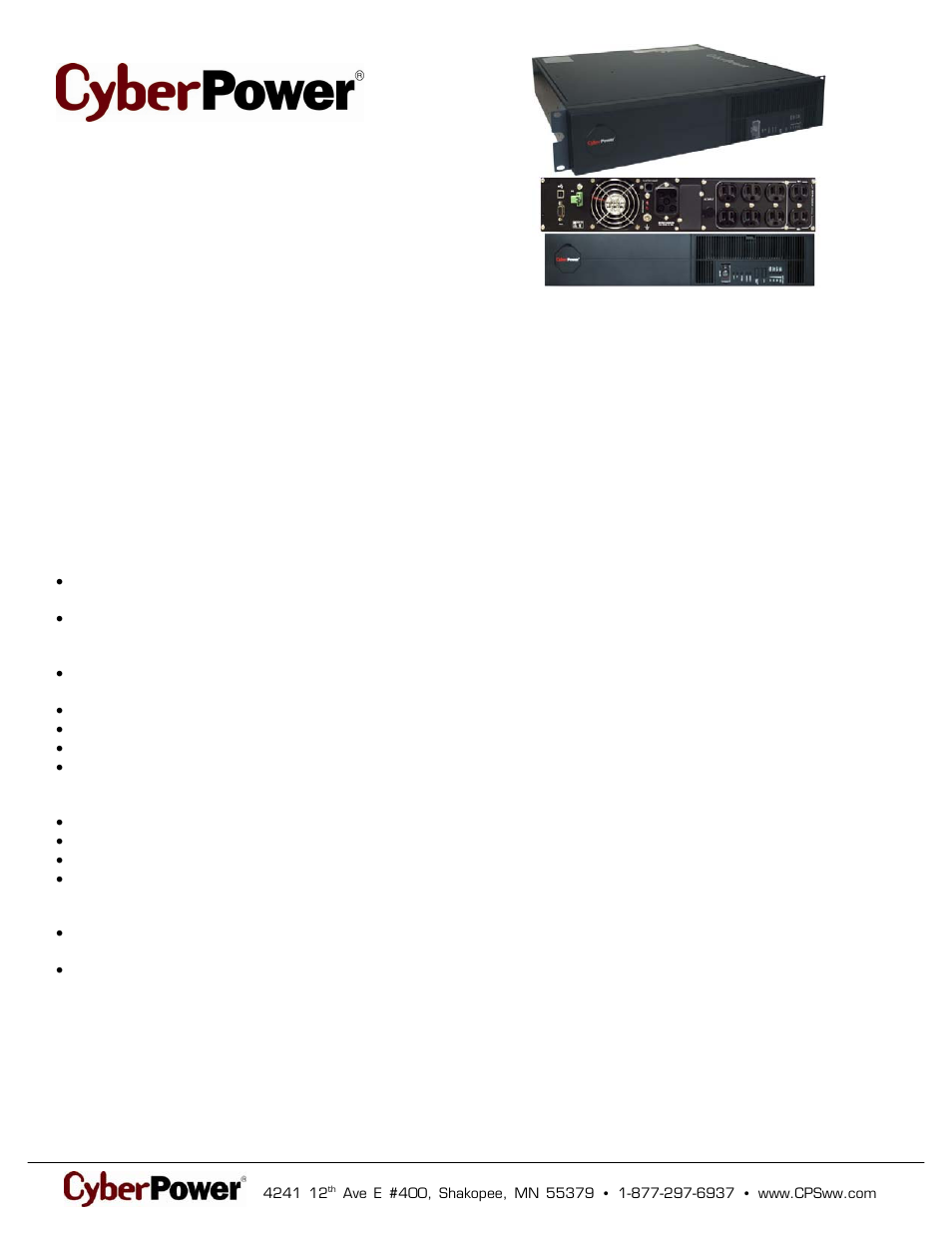 CyberPower Systems 649532832347 User Manual | 2 pages