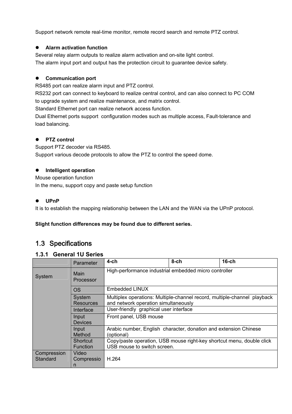 3 specifications | IC Realtime 4/8 H.264E HD SDI High Definition DVR User Manual | Page 12 / 234