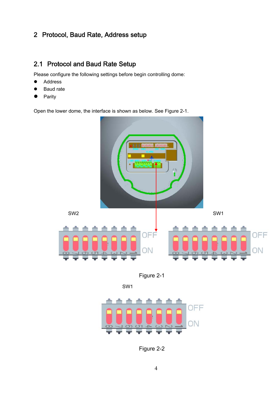 2 protocol, baud rate, address setup, 1 protocol and baud rate setup | IC Realtime 1080P (Full HD over coax) HD-SDI / HDcctv 20x Optical PTZ / IR User Manual | Page 11 / 37