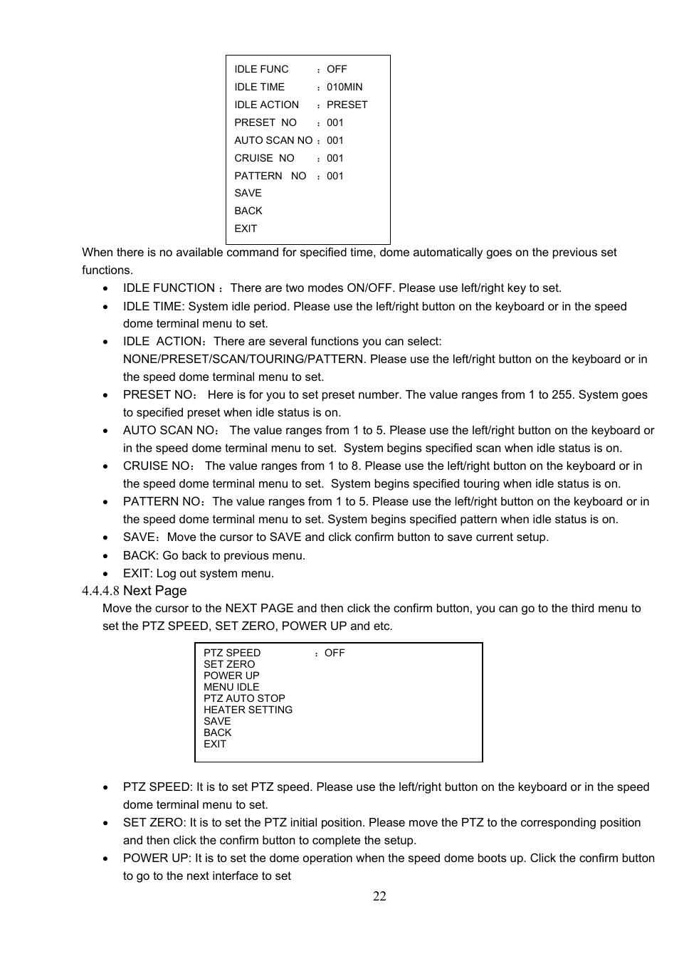 8 next page | IC Realtime 1080P (Full HD over coax) HD-SDI / HDcctv 20x Optical PTZ / IR User Manual | Page 29 / 37