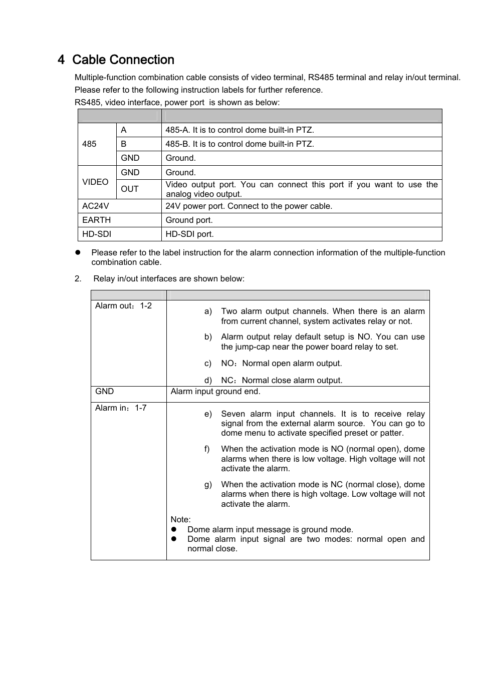 4 cable connection, 1 system layout | IC Realtime 1080P (Full HD over coax) HD-SDI / HDcctv 20x Optical PTZ User Manual | Page 30 / 37