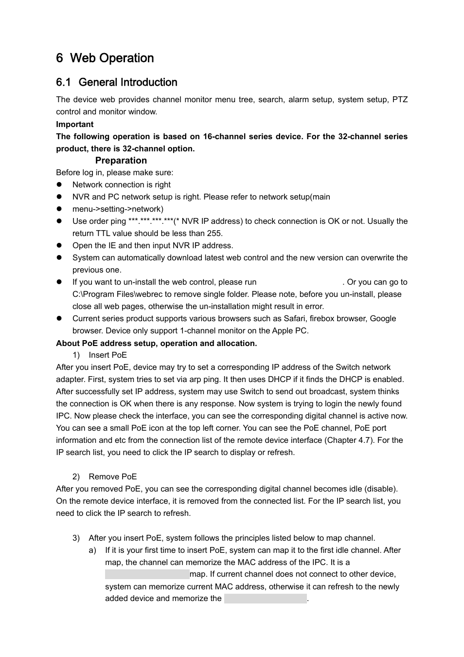 6 web operation, 1 general introduction | IC Realtime 8/16/32 Channel 1.5U 8/16 PoE Network Video Recorder User Manual | Page 87 / 151