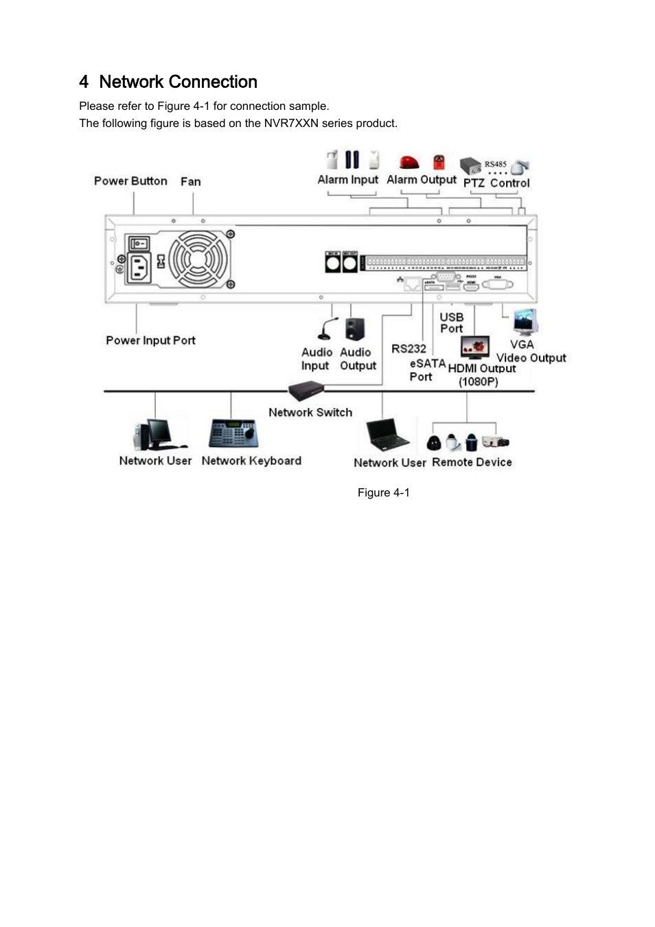 4 network connection | IC Realtime 4/8/16/32 Channel 2U Network Video Recorder User Manual | Page 32 / 161