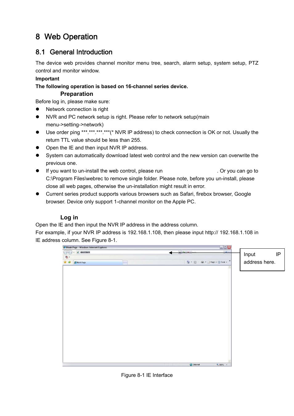 8 web operation, 1 general introduction | IC Realtime 4/8/16/32 Channel 2U Network Video Recorder User Manual | Page 95 / 161