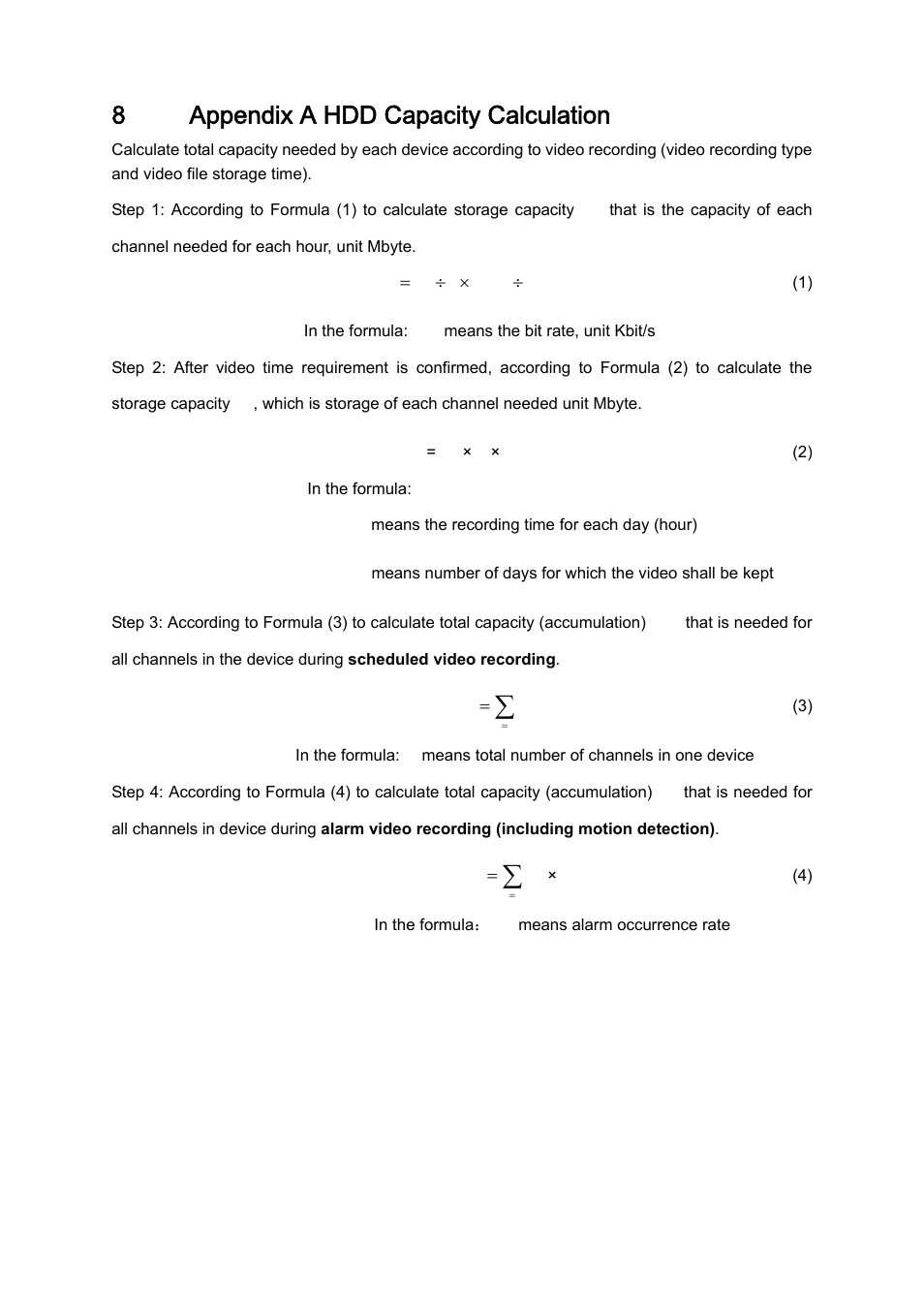 8 appendix a hdd capacity calculation | IC Realtime 4/8/16/32 Channel 1U PoE Network Video Recorder User Manual | Page 155 / 164