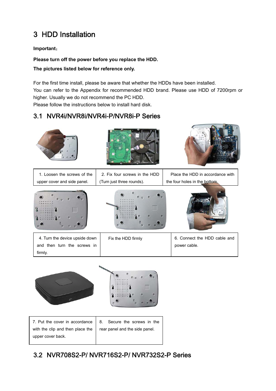 3 hdd installation | IC Realtime 4/8/16/32 Channel 1U PoE Network Video Recorder User Manual | Page 30 / 164