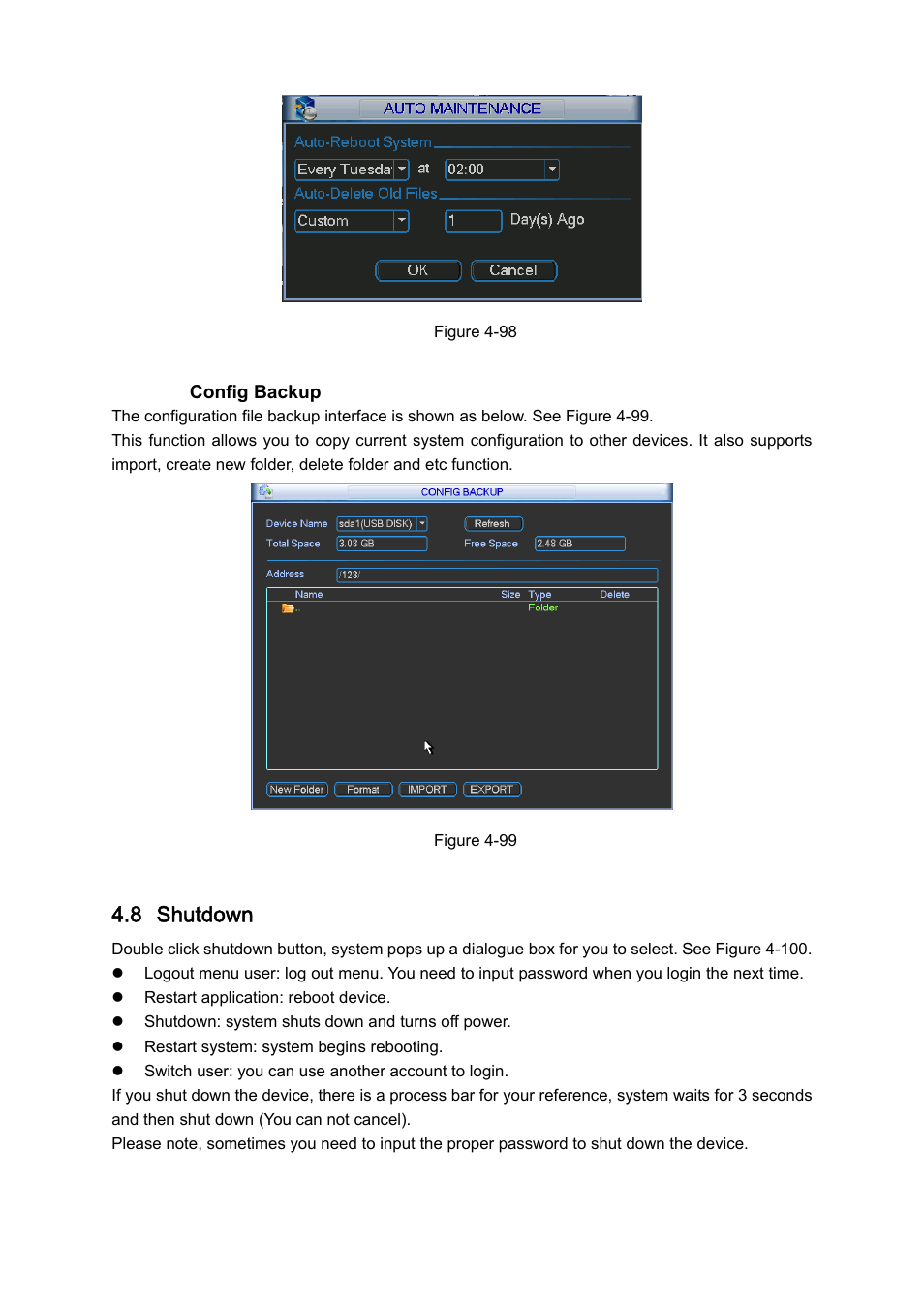 8 shutdown | IC Realtime 4/8/16/32 Channel 1U PoE Network Video Recorder User Manual | Page 94 / 164