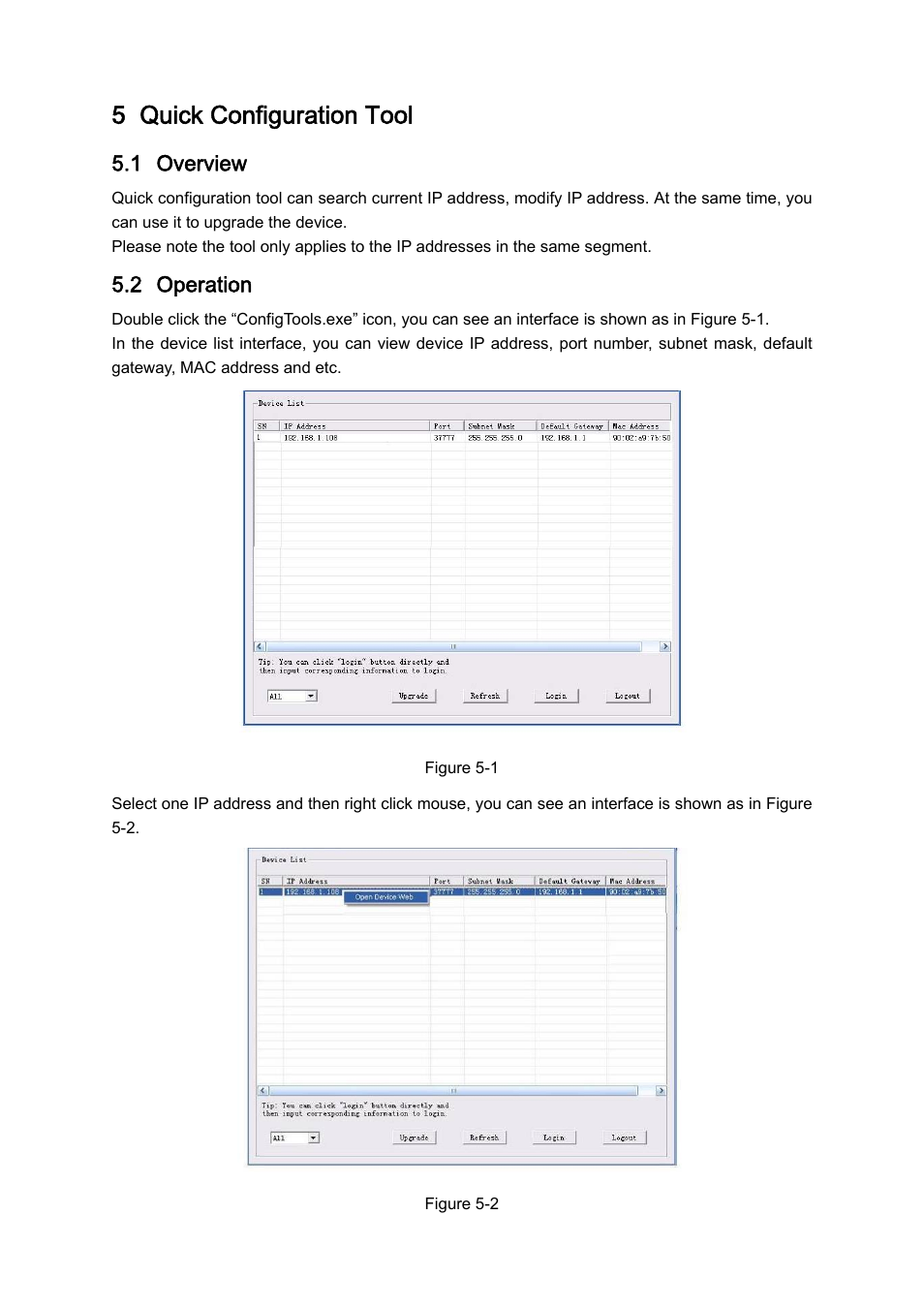 5 quick configuration tool, 1 overview, 2 operation | IC Realtime 4/8/16/32 Channel 1U PoE Network Video Recorder User Manual | Page 96 / 164