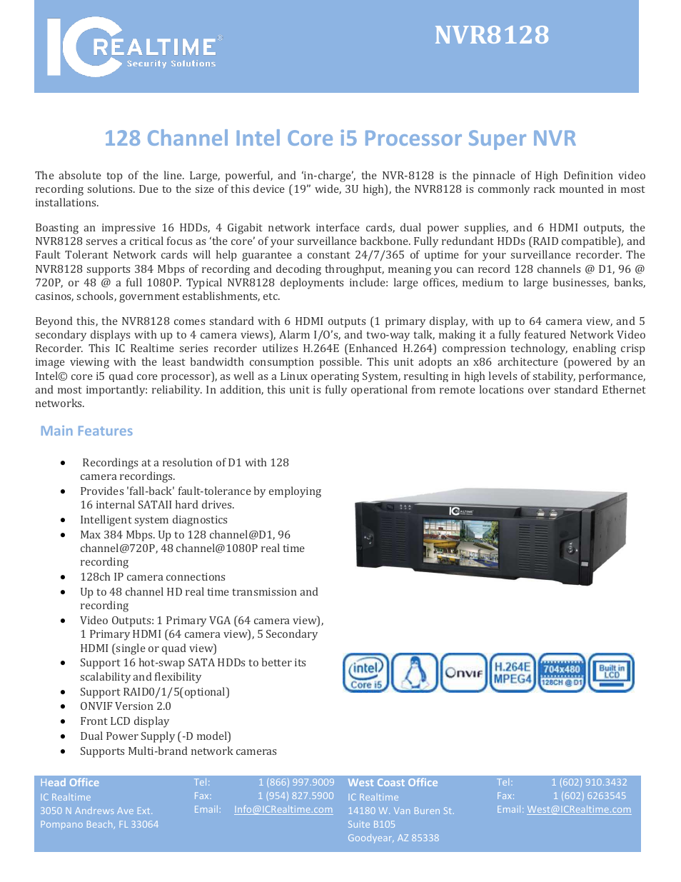 IC Realtime 128 Channel Intel Core i5 Processor Super NVR User Manual | 4 pages