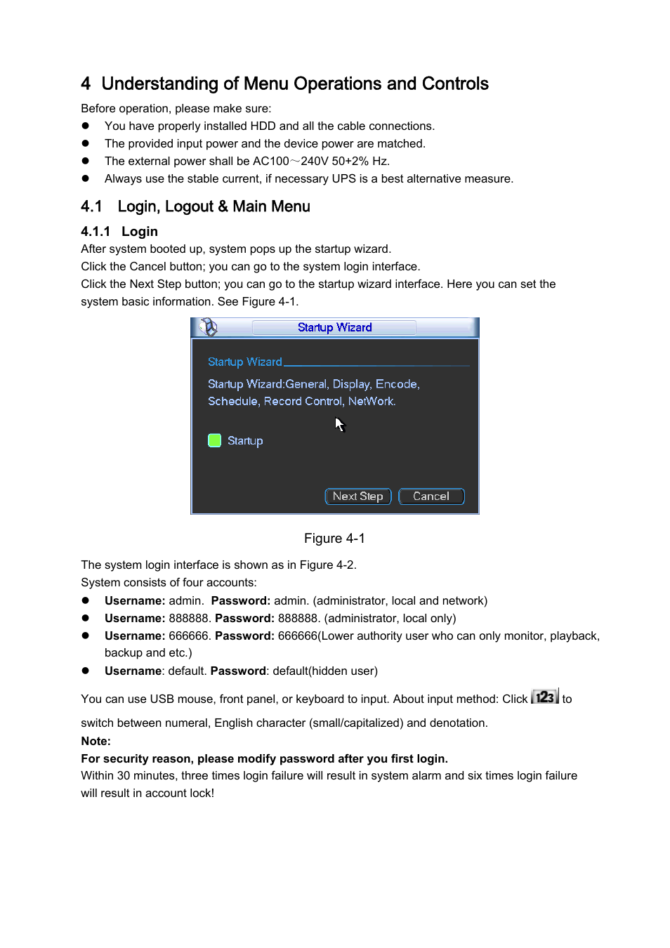 4 understanding of menu operations and controls, 1 login, logout & main menu | IC Realtime 4 Channel Forensic Network Video Recorder User Manual | Page 28 / 169