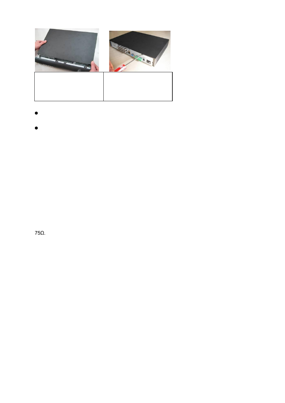 Connecting power supply, Connecting video input and output devices, Connecting video input | 4 connecting power supply, 5 connecting video input and output devices | IC Realtime 1/2/4 Channel H.264 Network Video Server User Manual | Page 22 / 100