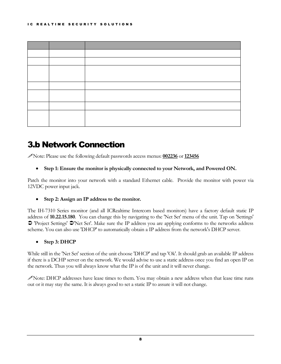 B network connection | IC Realtime 7- inch Color Indoor Monitor (IHD7310) User Manual | Page 11 / 15