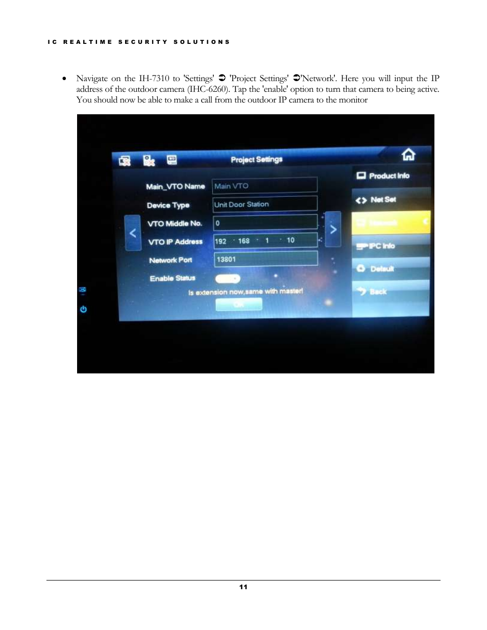 IC Realtime 7- inch Color Indoor Monitor (IHD7310) User Manual | Page 14 / 15