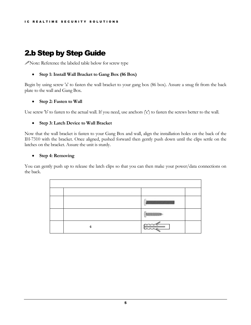 B step by step guide | IC Realtime 7- inch Color Indoor Monitor (IHD7310) User Manual | Page 8 / 15