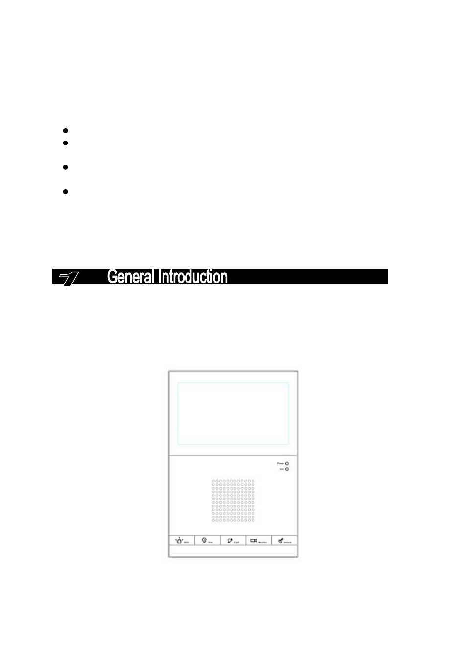 Caution 3, Chapter 1 general introduction, 1 product appearance | Caution | IC Realtime 7- inch Color Indoor Monitor (IHD7210) User Manual | Page 3 / 12