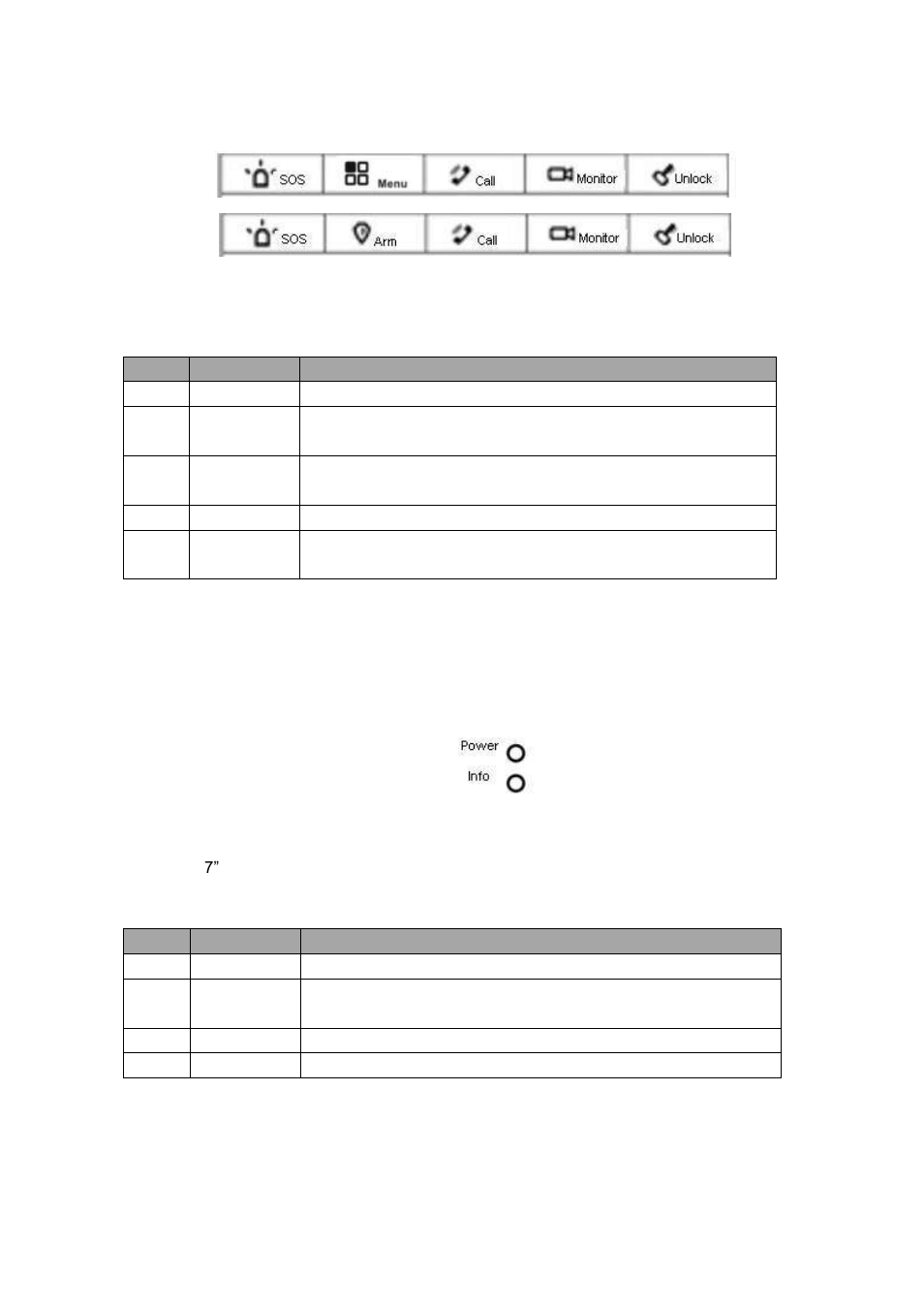 2 buttons, 3 indicator | IC Realtime 7- inch Color Indoor Monitor (IHD7210) User Manual | Page 4 / 12