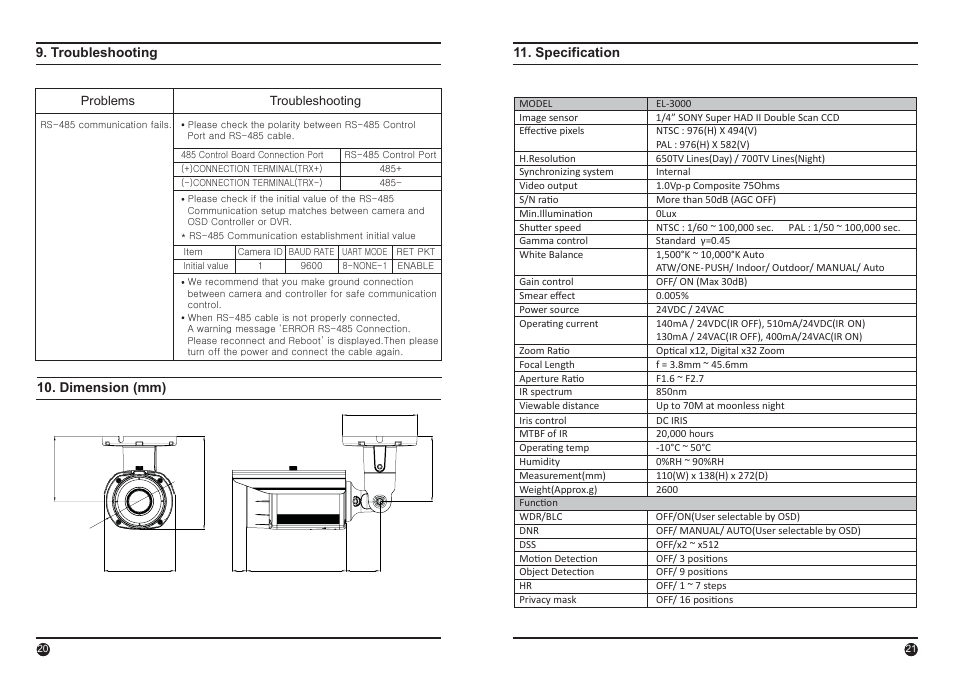 IC Realtime 650TVL (Day) 700 TVL(Night) Long Range High Powered (EL-3000) User Manual | Page 11 / 11