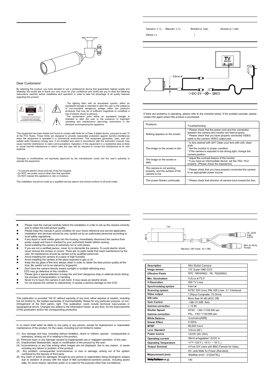 IC Realtime 520TVL High Resolution Bullet Camera (EL120) User Manual | 1 page