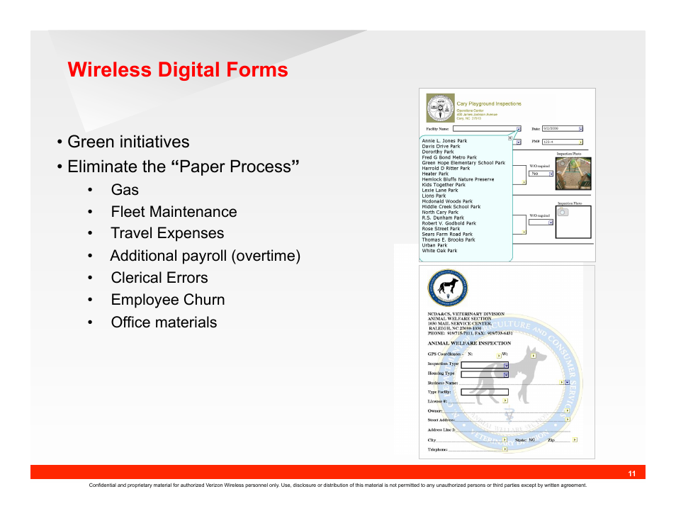 Wireless digital forms, Green initiatives • eliminate the “ paper process | IC Realtime 690TVL I-Sniper PIXIM DPS WideLux Vari-focal Bullet Camera (EL1000) User Manual | Page 11 / 18