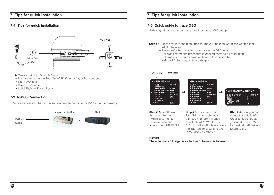 Tips for quick installation | IC Realtime 600TVL Long Range IR Turret Camera With Powered Zoom Lens, WDR, RS-485 (EL800) User Manual | Page 6 / 16