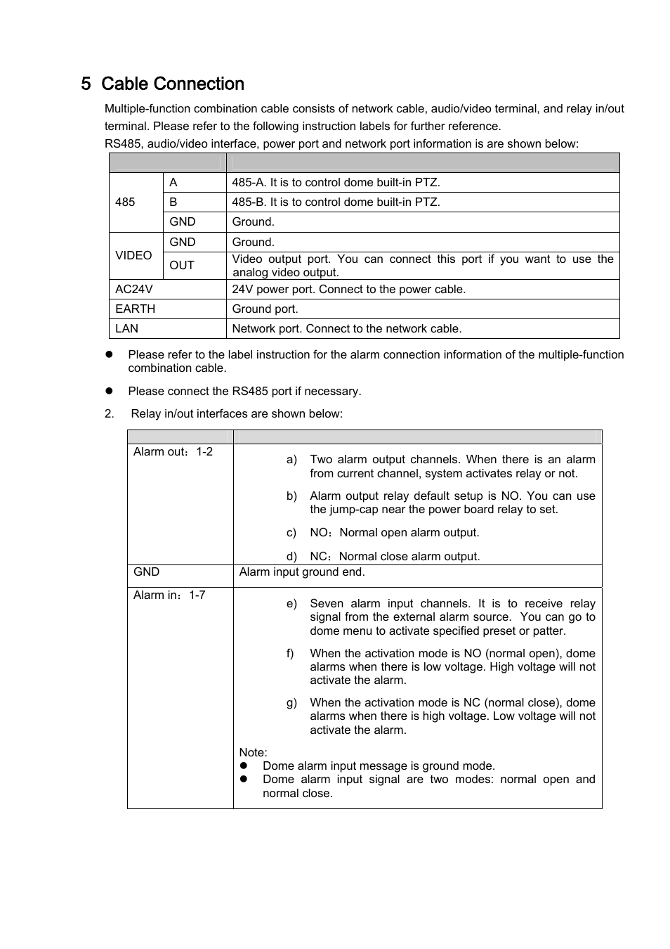 5 cable connection, 1 system layout | IC Realtime PTZ-2801WDR: High Speed PTZ Dome Camera with 28X Zoom User Manual | Page 35 / 40