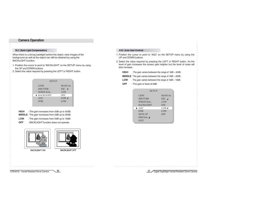 Camera operation | IC Realtime High Resolution Vari-Focal Day/Night Dome Camera (ICR540VD) User Manual | Page 12 / 18