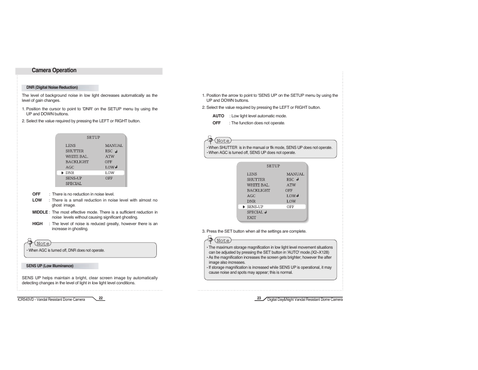 Camera operation | IC Realtime High Resolution Vari-Focal Day/Night Dome Camera (ICR540VD) User Manual | Page 13 / 18