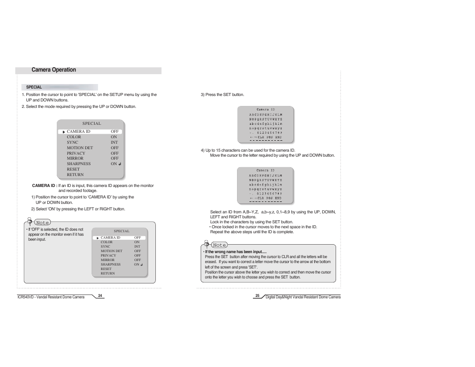 Camera operation | IC Realtime High Resolution Vari-Focal Day/Night Dome Camera (ICR540VD) User Manual | Page 14 / 18