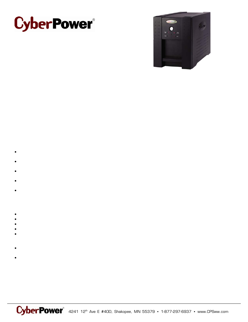 CyberPower Systems 649532808007 User Manual | 2 pages