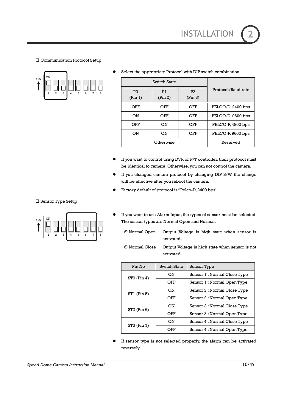 Installation | IC Realtime 22X Optical / 10X Digital Zoom High Res Day/Night Speed Dome-24VAC (ICR2200DN) User Manual | Page 10 / 47