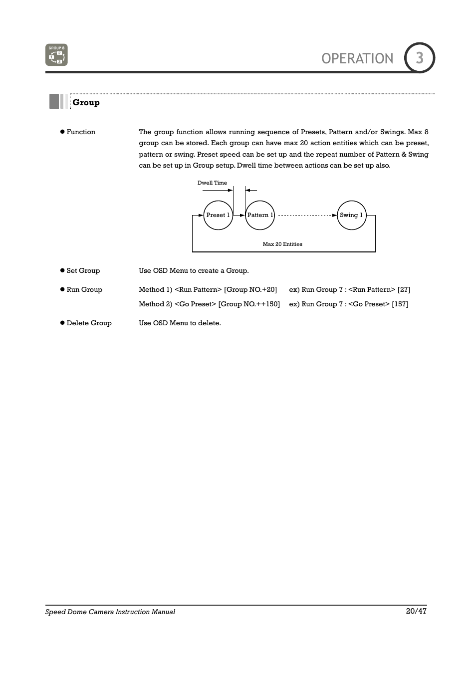 Operation | IC Realtime 22X Optical / 10X Digital Zoom High Res Day/Night Speed Dome-24VAC (ICR2200DN) User Manual | Page 20 / 47