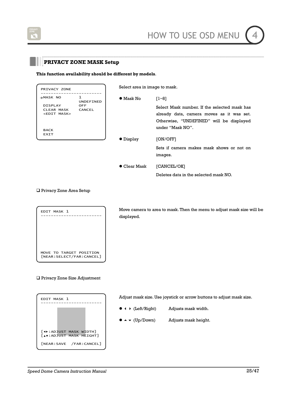 How to use osd menu | IC Realtime 22X Optical / 10X Digital Zoom High Res Day/Night Speed Dome-24VAC (ICR2200DN) User Manual | Page 25 / 47