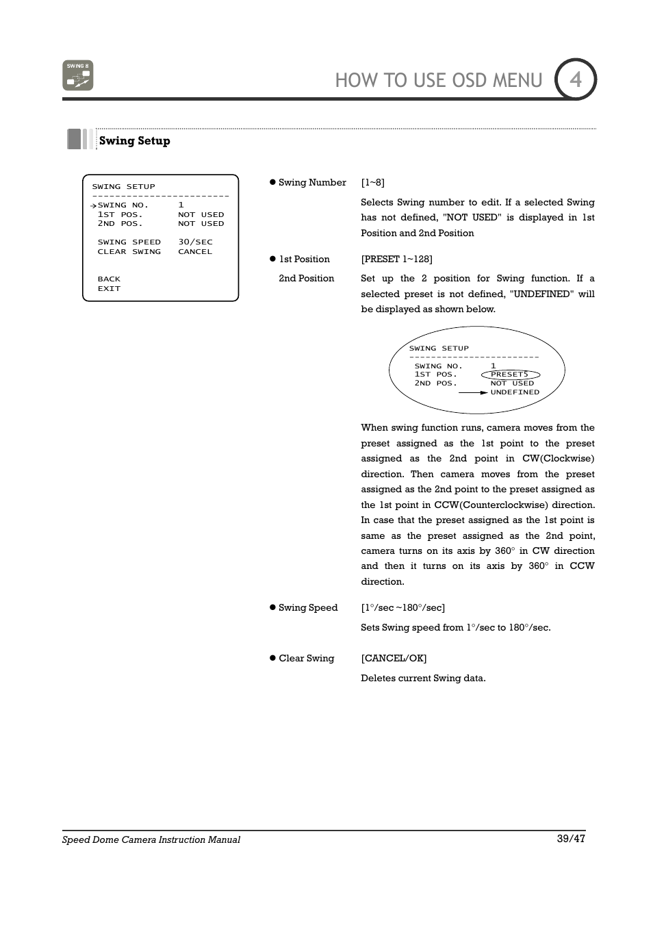 How to use osd menu | IC Realtime 22X Optical / 10X Digital Zoom High Res Day/Night Speed Dome-24VAC (ICR2200DN) User Manual | Page 39 / 47