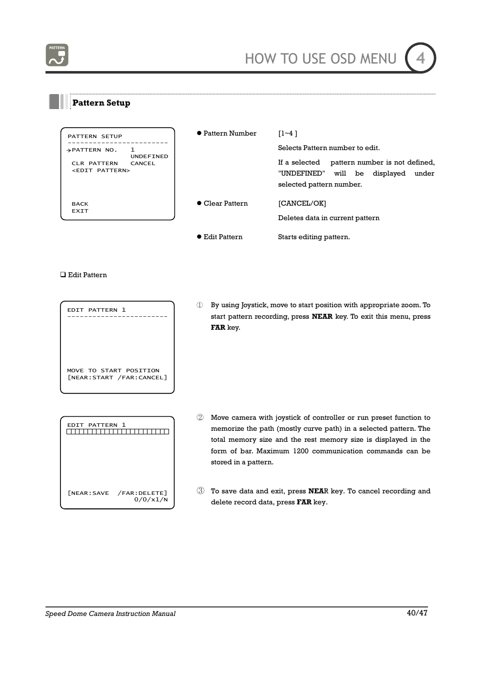 How to use osd menu | IC Realtime 22X Optical / 10X Digital Zoom High Res Day/Night Speed Dome-24VAC (ICR2200DN) User Manual | Page 40 / 47