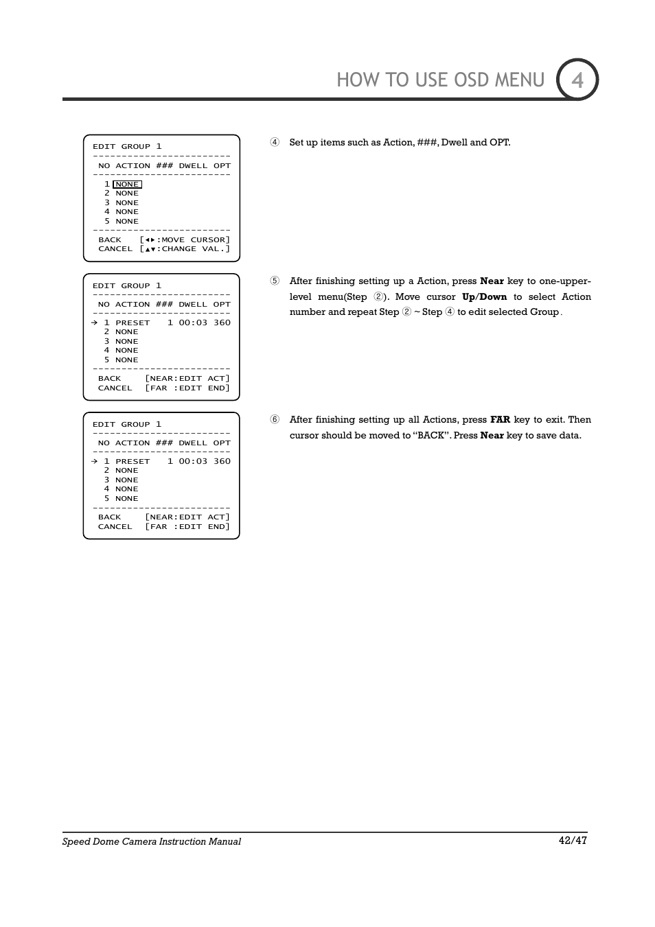 How to use osd menu | IC Realtime 22X Optical / 10X Digital Zoom High Res Day/Night Speed Dome-24VAC (ICR2200DN) User Manual | Page 42 / 47