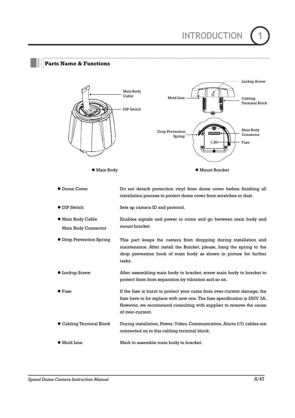 Introduction | IC Realtime 22X Optical / 10X Digital Zoom High Res Day/Night Speed Dome-24VAC (ICR2200DN) User Manual | Page 8 / 47