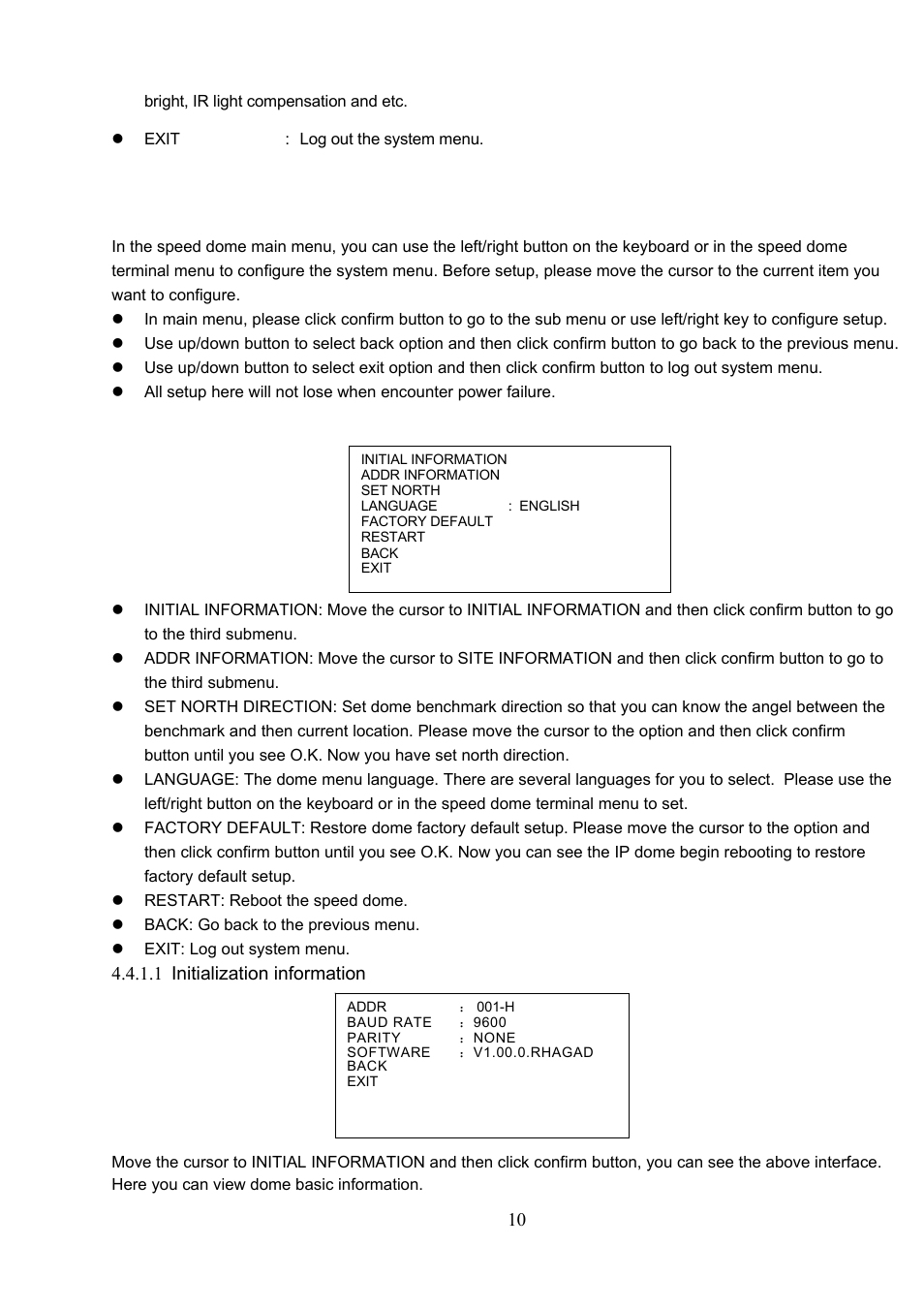 4 menu operation | IC Realtime 540TVL 23x High Speed PTZ Camera with 250' IR User Manual | Page 17 / 34