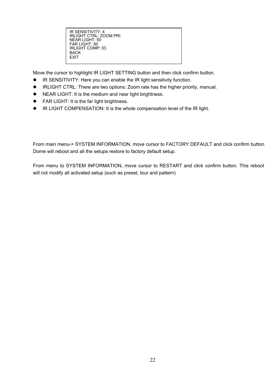 5 dome abnormal phenomenon operation | IC Realtime 540TVL 23x High Speed PTZ Camera with 250' IR User Manual | Page 29 / 34