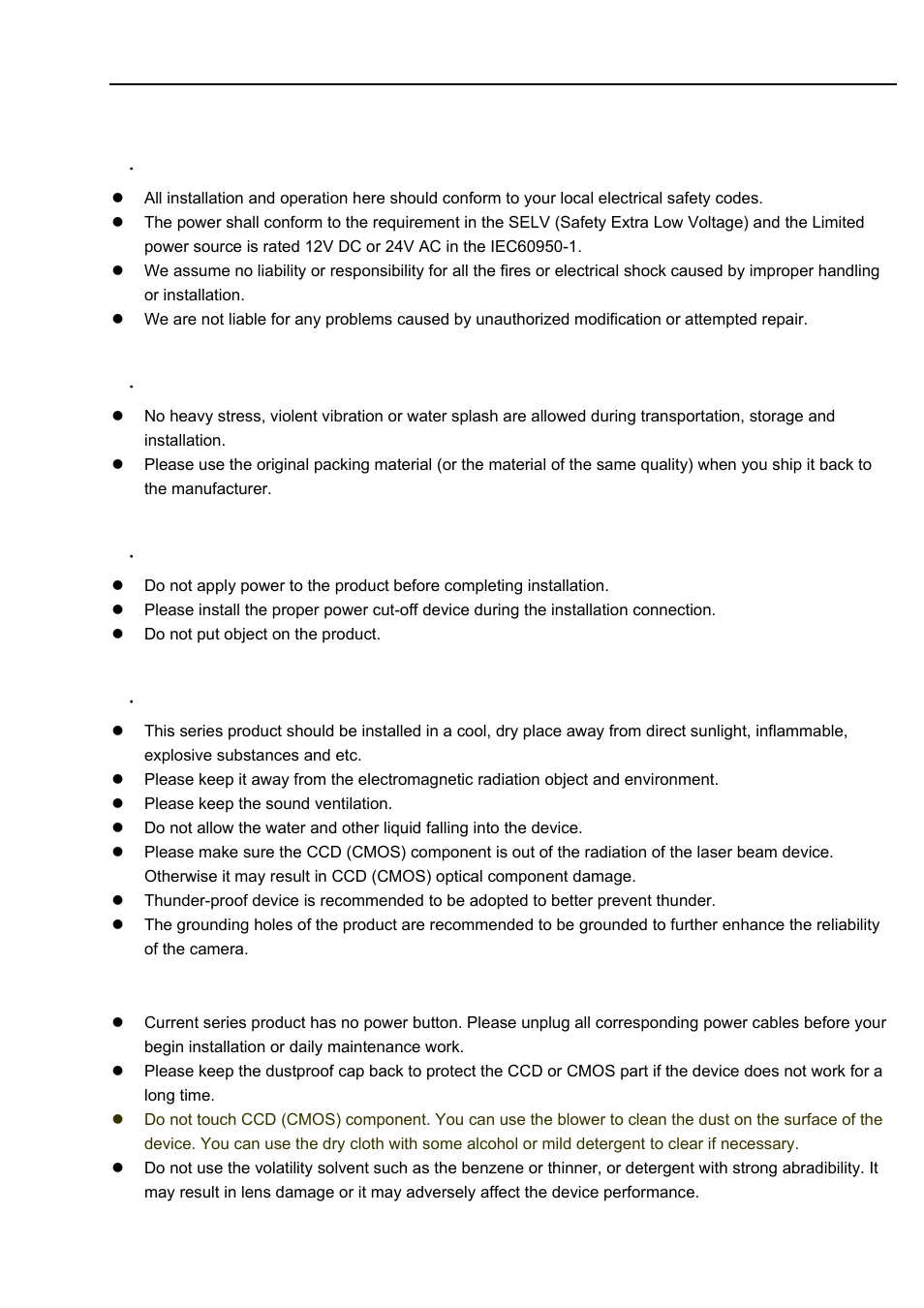 Important safeguards and warnings | IC Realtime 23x Mini PTZ Dome Camera User Manual | Page 5 / 28