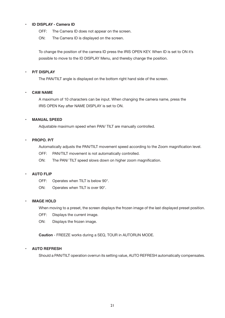 IC Realtime The Sentinal WDR 36x Optical Zoom, 32x Digital Zoom IR PTZ Camera User Manual | Page 21 / 47