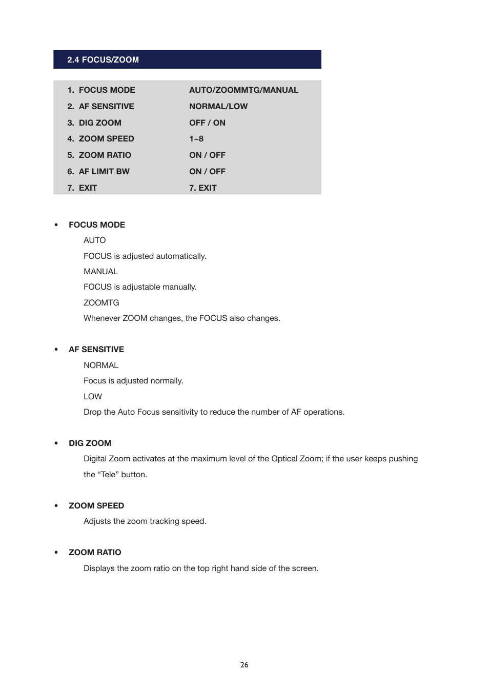 IC Realtime The Sentinal WDR 36x Optical Zoom, 32x Digital Zoom IR PTZ Camera User Manual | Page 26 / 47