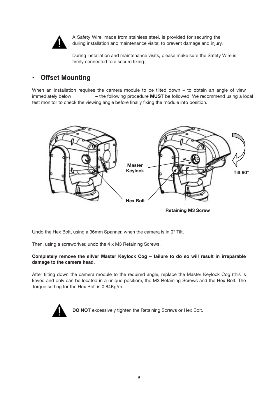 Offset mounting | IC Realtime The Sentinal WDR 36x Optical Zoom, 32x Digital Zoom IR PTZ Camera User Manual | Page 9 / 47