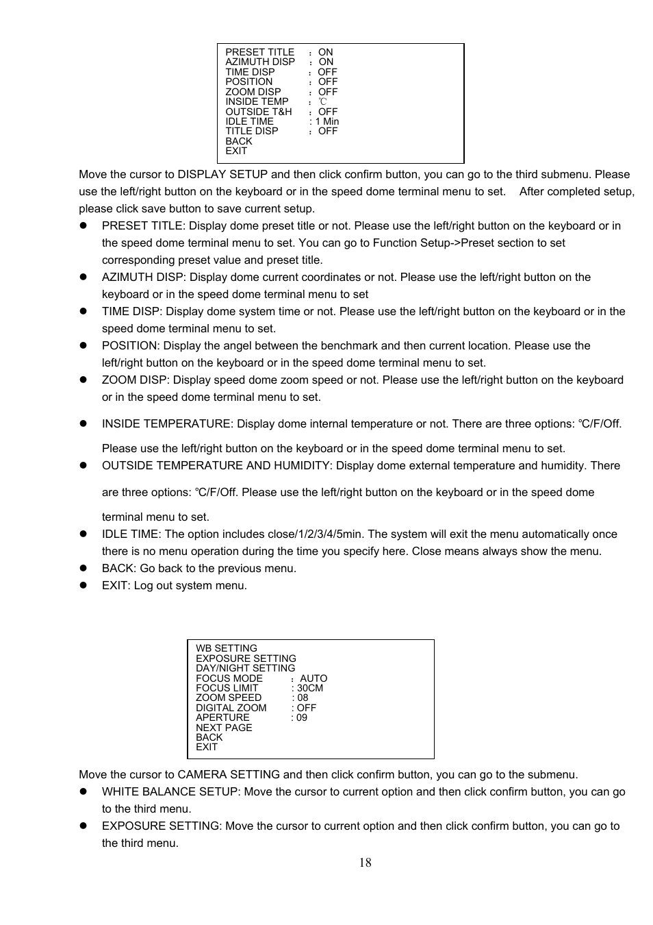 IC Realtime 600TVL / 650TVL 23X High Speed PTZ Camera with 250' IR User Manual | Page 25 / 41