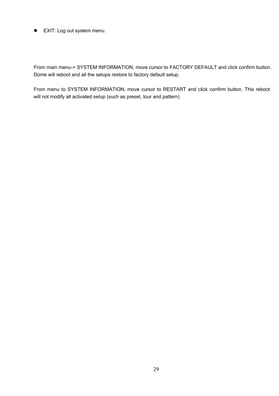 5 dome abnormal phenomenon operation | IC Realtime 600TVL / 650TVL 23X High Speed PTZ Camera with 250' IR User Manual | Page 36 / 41