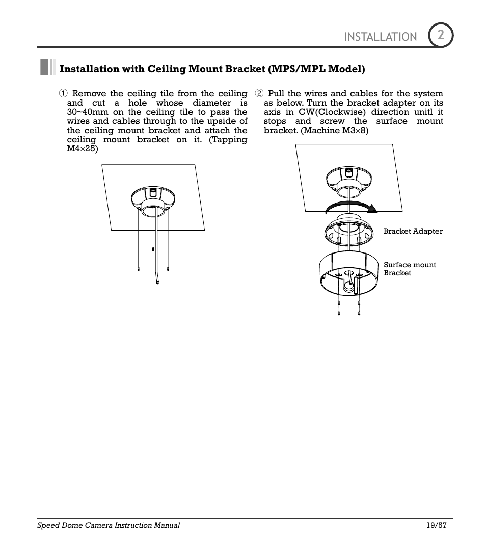 Icr-100x 19, Installation | IC Realtime 480TVL Super Night Vision Outdoor AF 22X Zoom Camera (ICR200X) User Manual | Page 14 / 46