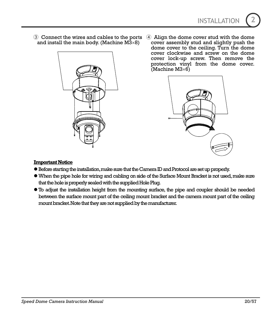 Icr-100x 20, Installation | IC Realtime 480TVL Super Night Vision Outdoor AF 22X Zoom Camera (ICR200X) User Manual | Page 15 / 46