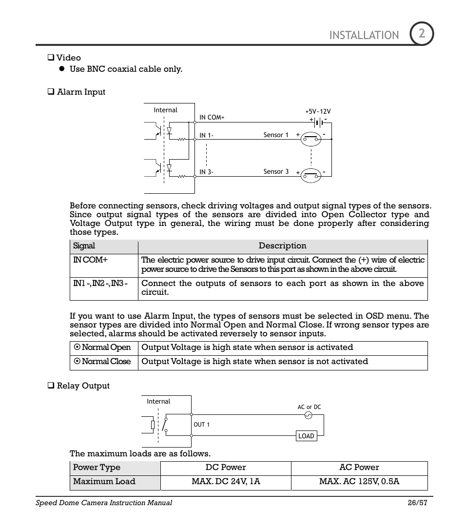 Icr-100x 26, Installation | IC Realtime 480TVL Super Night Vision Outdoor AF 22X Zoom Camera (ICR200X) User Manual | Page 18 / 46