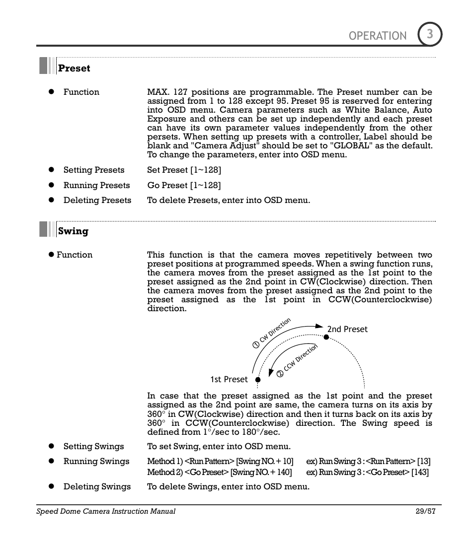 Icr-100x 29, Operation | IC Realtime 480TVL Super Night Vision Outdoor AF 22X Zoom Camera (ICR200X) User Manual | Page 21 / 46